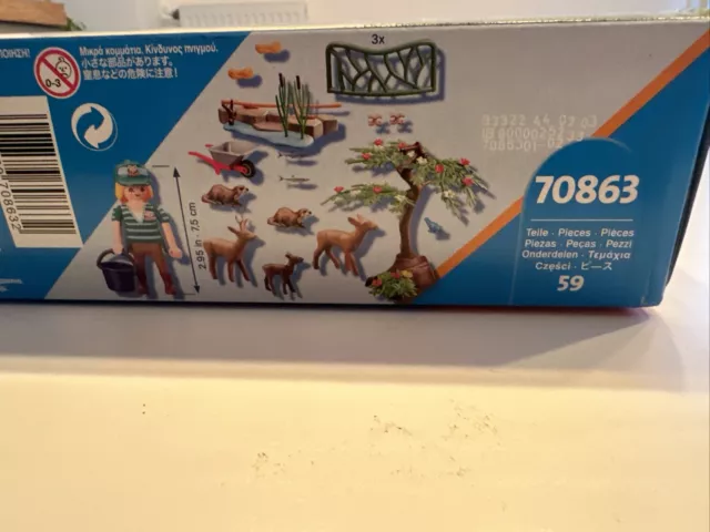 PLAYMOBIL 70863 Soigneuse Zoo Loutre Chevreuils Poissons Parc Animalier NEUF 2