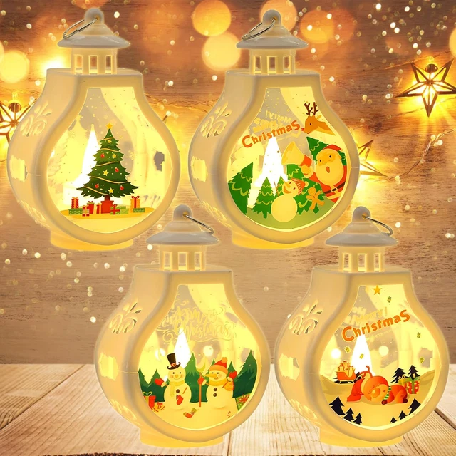 BAKAJI Lampione Di Natale Luminoso 2 Lanterne Con 38 Luci 2 Scene - 6