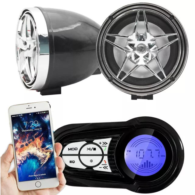 UTV ATV WAKEBOARD waterproof marine speakers Bluetooth audio Amplifier Speaker