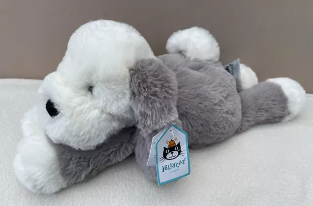 NEW JELLYCAT MEDIUM Smudge Puppy Soft Toy Comforter Baby Grey