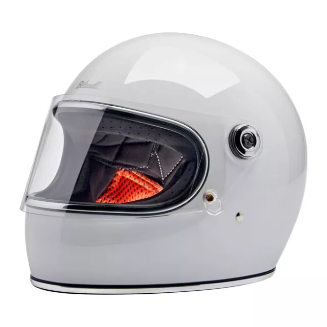 Casque Avec Visière Biltwell Gringo S 22.06 Brillant Blanc Approuvé Ece 2