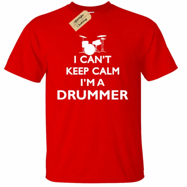 T-shirt BAMBINI RAGAZZI RAGAZZE batterista Keep Calm divertente batteria regalo band musicista