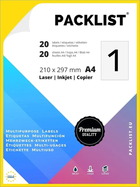 Couleur A4 étiquette d'impression vinyle autocollant, étiquette  fluorescente Label Inkjet impression papier autocollant plusieurs options  de couleur