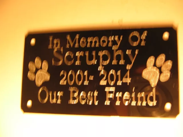 Dog Paw Pet Engraved Bench Memorial Plaque Plate Sign 85x45mm 3