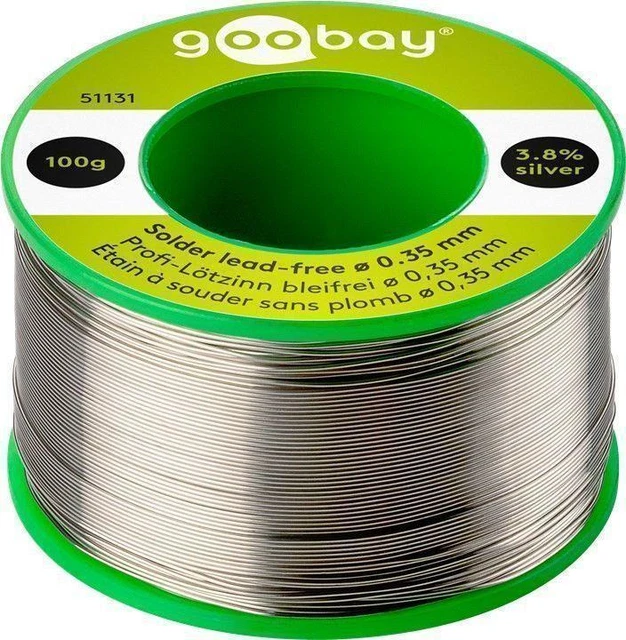 goobay 51131 LZ 0,35 100 g - senza piombo Lötzinn ø 0,35 mm 100 senza piombo