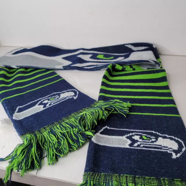 Seattle Seahawks Football Scarf Forever Collectibles Pre-Owned Appx 58 x 7"