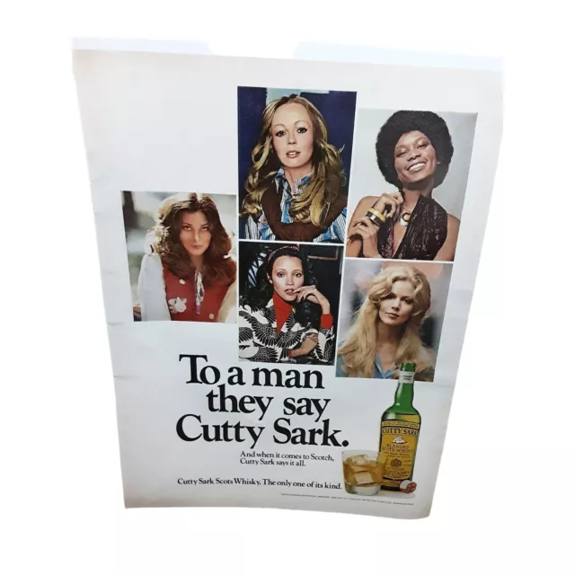 Cutty Sark Scotch Sexy Women British Knits vintage 1972 Magazine Print Ad