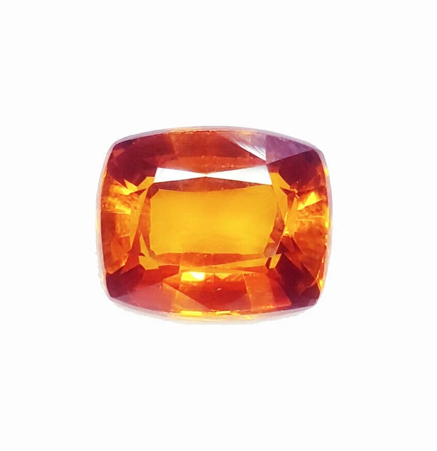 Saphir Orange Naturel De Ceylan - 7,72 Carats - Taille Coussin - Certifié GIL - Excellent état