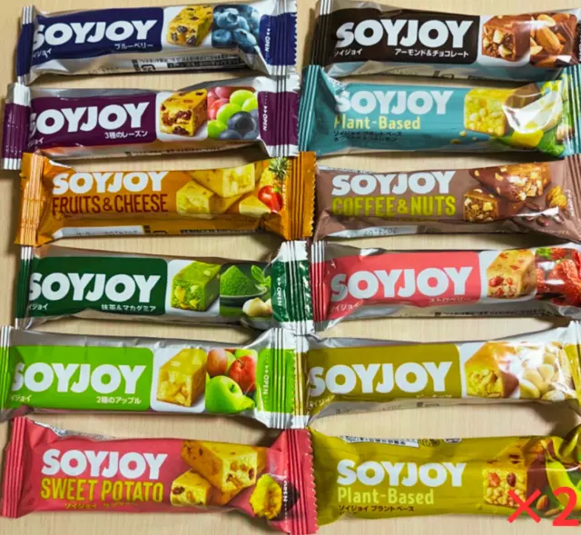 Barras de bocadillos nutritivos "SOYJOY" de Otsuka, 12 sabores, 24 unidades...