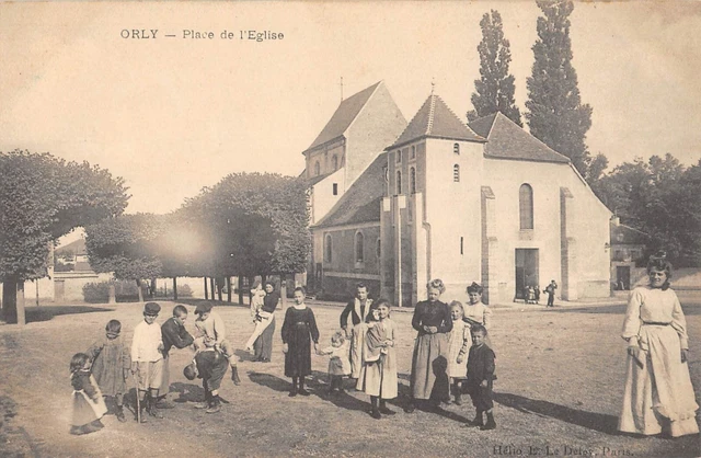 Cpa 94 Orly / Place De L'eglise / Enfants