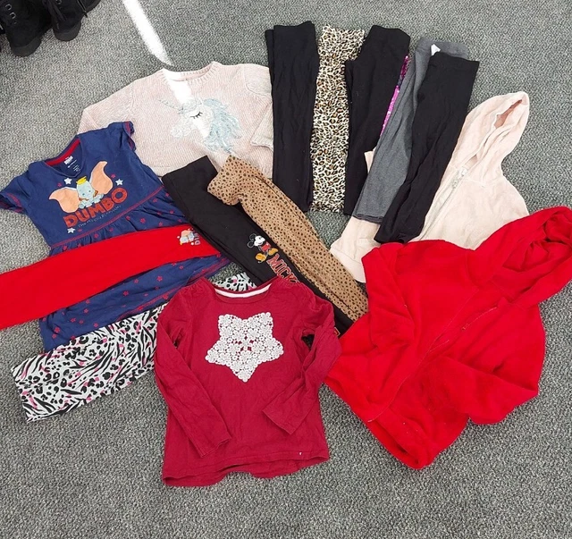 Large bundle of Mixed 7-8 Years Girls Clothes NEXT H&M Leggings Hoodies Fleece