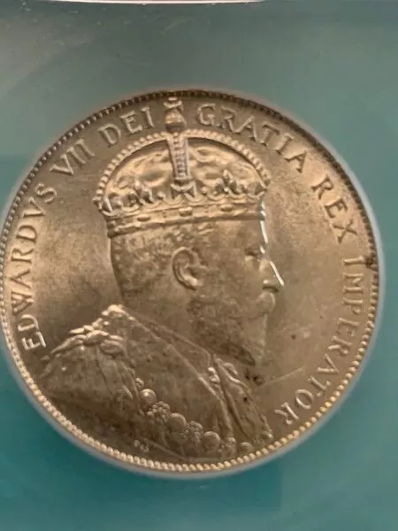 1909 Newfoundland Silver 50 Cents Coin