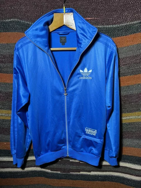 Felpa Giacca Adidas Chile 62 zip Blu/Argento Taglia S Uomo Tuta Men Jacket Top