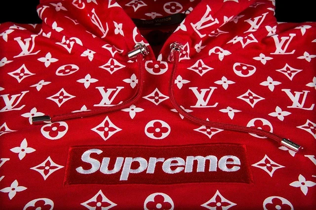 Supreme Louis Vuitton LV Box Logo Hoodie Hooded Sweatshirt Sz XL RARE Authentic