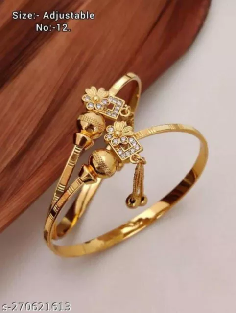 Indian Ethnic Bollywood Gold Plated Fashion Jewelry Bangles Bracelet Set