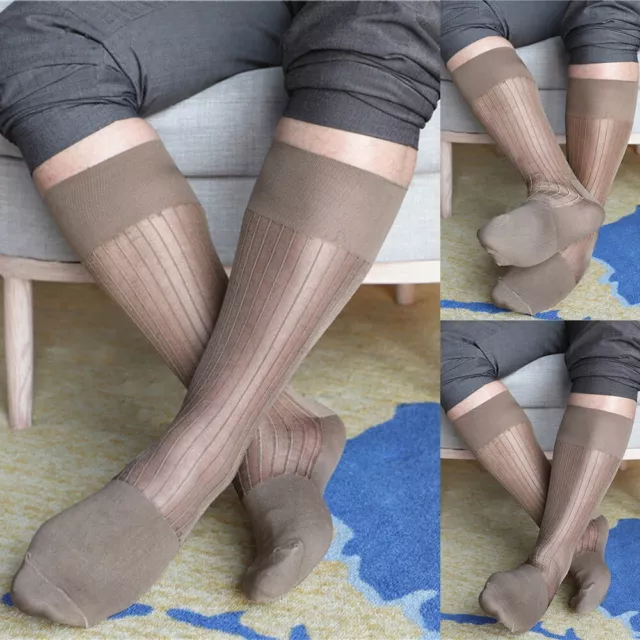 Affaires Chaussettes Hommes Chaussettes Bas Rayé Ultra Mince Respirant