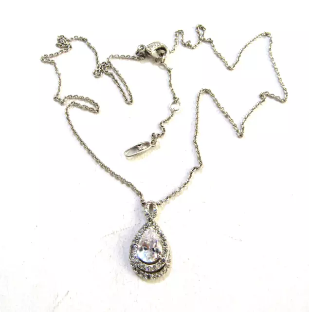 Nadri CZ Pendant Rhodium Plated Necklace