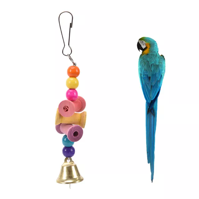 bird parrot cage hanging swing chew toys cockatiel budgie wooden stand perche-wf