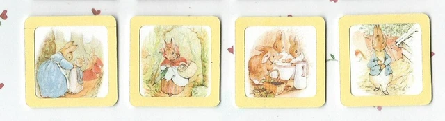 Miniature Peter Rabbit Prints 1:12 Dollhouse- Yellow Frame