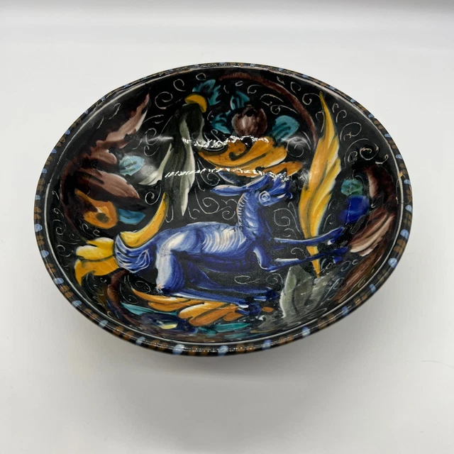 marked Map Pesaro Made in Italy Italian majolica round bowl pottery