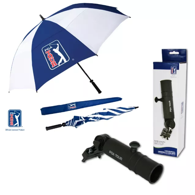 PGA TOUR Grande ombrello e supporto morsetto universale - adatto a qualsiasi carrello