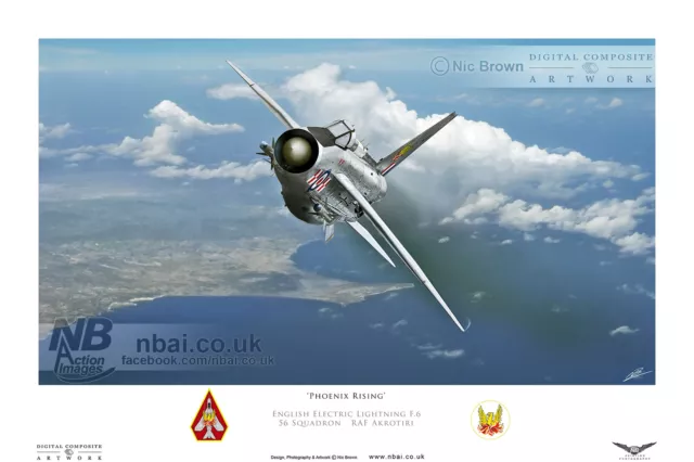 English Electric Lightning F.6, 56 Sqn RAF Akrotiri Digital Art Print