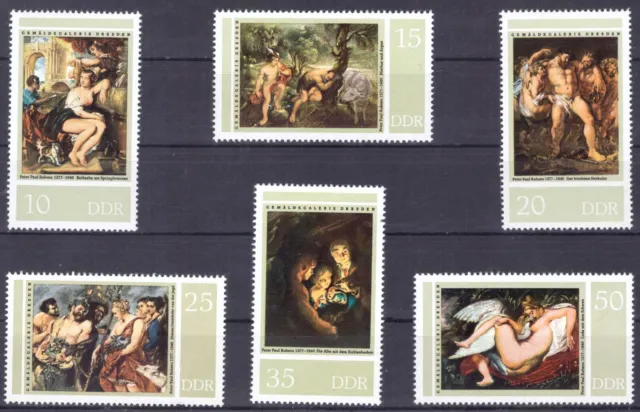 DDR - Briefmarken, Satz: Gemäldegalerie Dresden, Jahrgang 1977, Mi 2229-2234