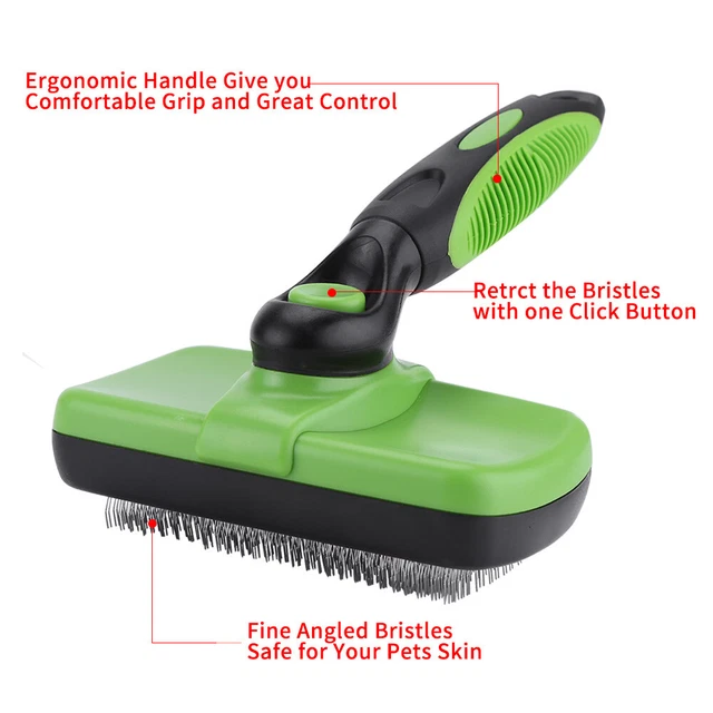 Self Cleaning Pet Slicker Brush Comb Dogs Cats Hair Removal Grooming Tool