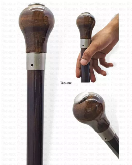 Wooden Walking Hand Cane Stick Designer Hand-Carved 1-Piece Wooden Walking Stick