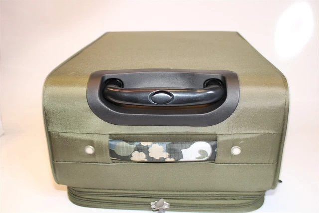 Samantha Brown NEW Olive Geo Camo 2PC Set Carry On/Tote Bag Luggage S7655-35-2PC 8