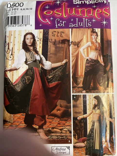 2004 Simplicity Costume Patterns for Adults #0500 Uncut Size HH Andrea Schewe