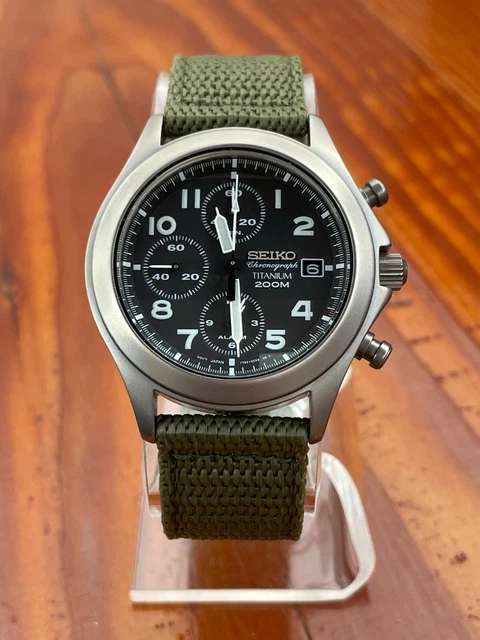 VINTAGE SEIKO QUARTZ Titanium Chronograph 7T62 0BZ0 RAF Military watch  SNA139 $325.00 - PicClick