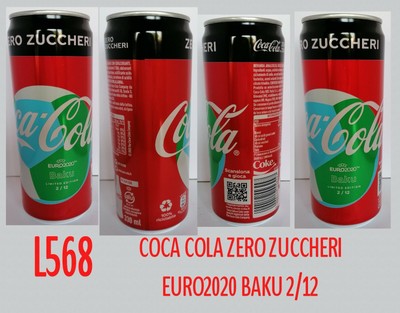LATTINA COCA COLA ZERO ZUCCHERI EURO2020 " BAKU 2/12"  PIENA L568 