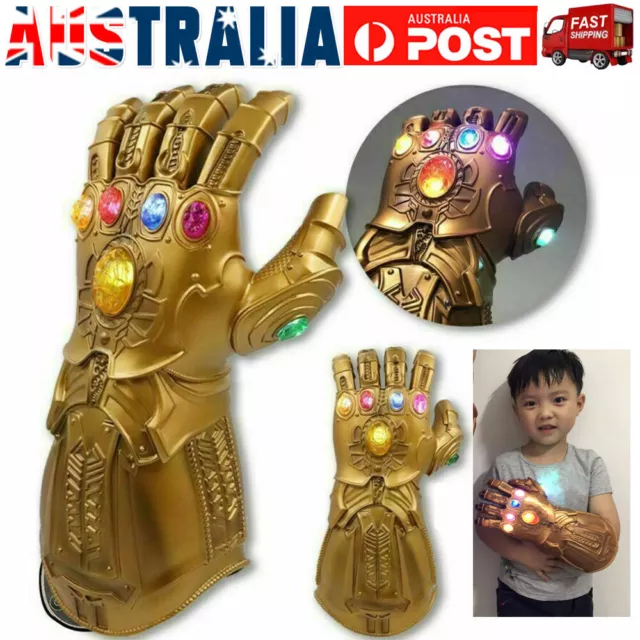 Kids Thanos Gloves Infinity Gauntlet with LED Light Avengers 4 Cosplay Toys Gift