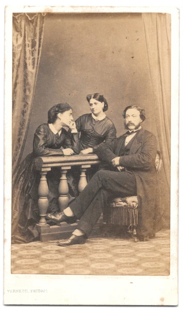 Photo CDV Originale 1865 - Frère Et Soeur Noblesse - Verneuil Boulogne-sur-Mer