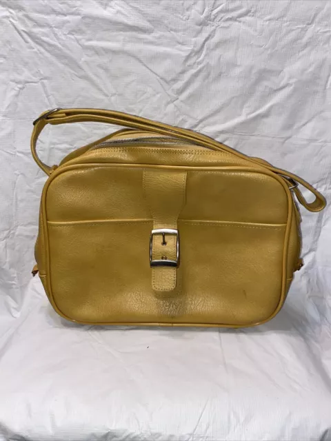 AMELIA EARHART Yellow Luggage Carry On Overnight Bag Travel Tote suitcase - VTG