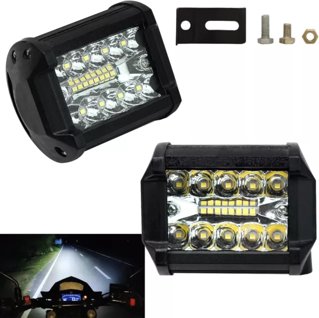 2X 18 LED Travail Léger IP67 Barre Spot Dosettes Brouillard Lampe Hors Route Atv