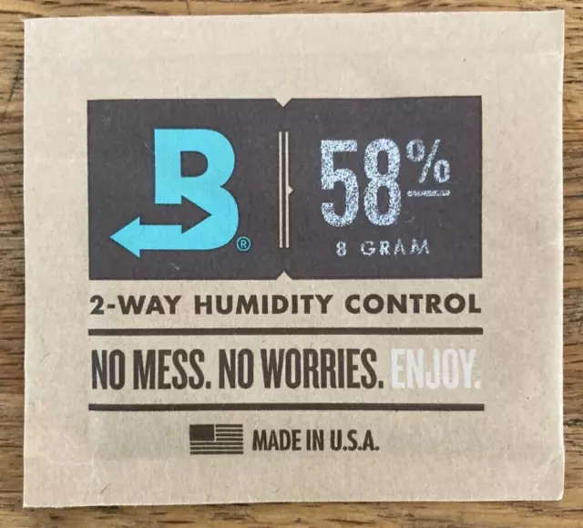 100 Boveda 58% Two-Way Humidity Control Packs Size 8 for Storing 1 Oz