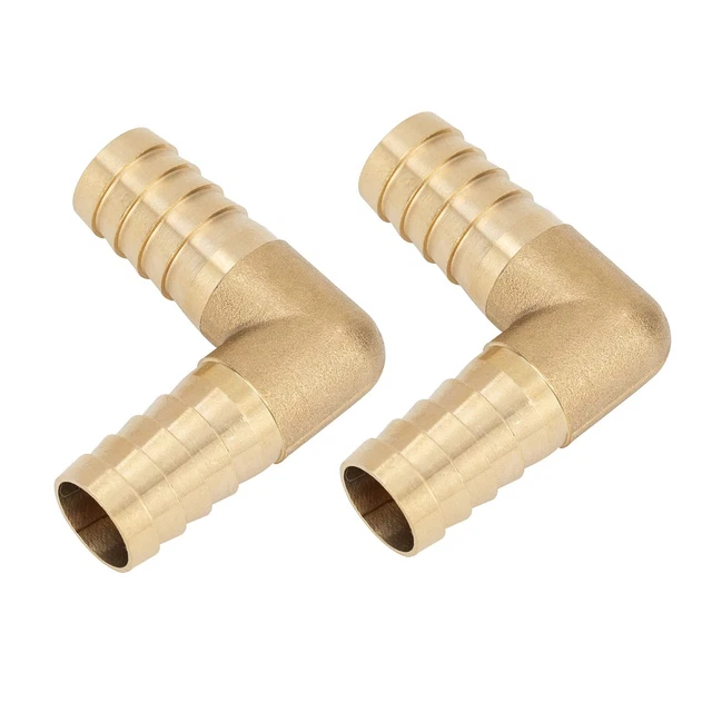 Brass Hose Barb Fitting 90 Degree Elbow, 5/8&quote; Barbed x 5/8&quote...