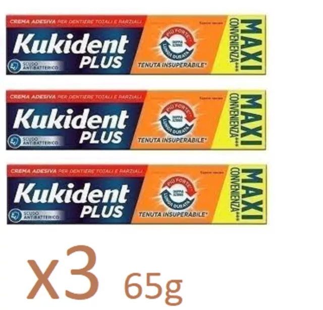 Kukident Plus Tenuta  Insuperabile Maxi Convenienza 65g Offerta Super 3 pezz !!!