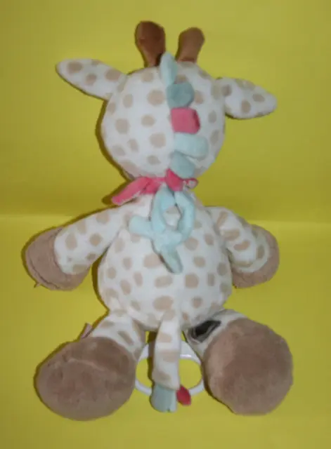 Nattou Doudou Girafe Musical Charlotte Beige Marron Blanc Bandana Rose 2