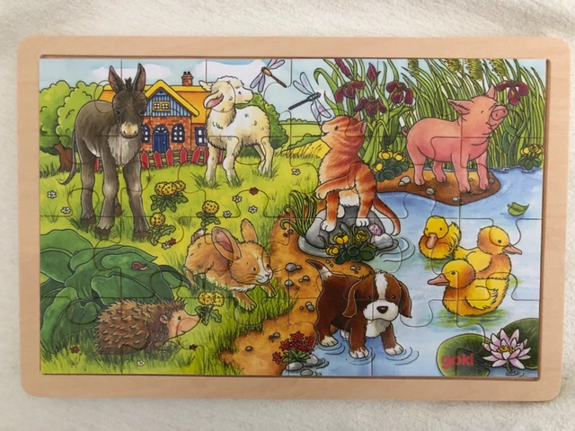 Produktbild von Goki Steckpuzzle Pferd Holz - 5 Teile Lernspielzeug Ab 1 Jahr