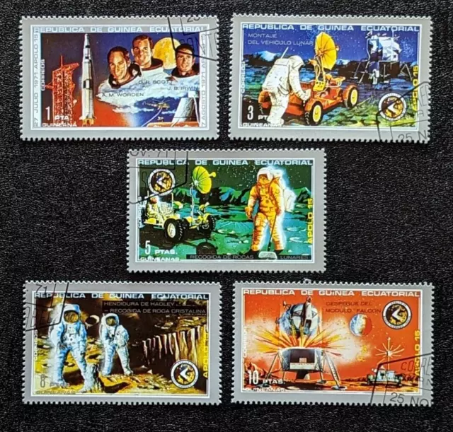 Equatorial Guinea - Apollo 15 Stamps - 1972 - Used/CTO - Mi 18-22
