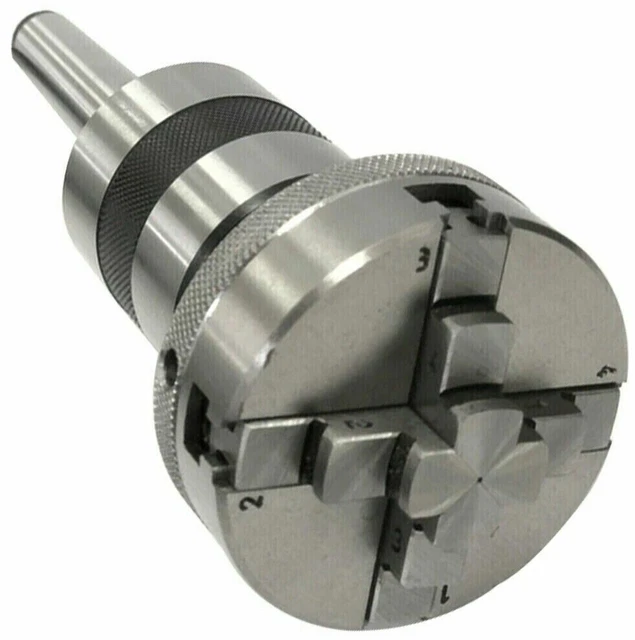 4 Jaw Self Centering Chuck 65Mm With Mt2 Revolving Live Center 2Mt Thread M14X1