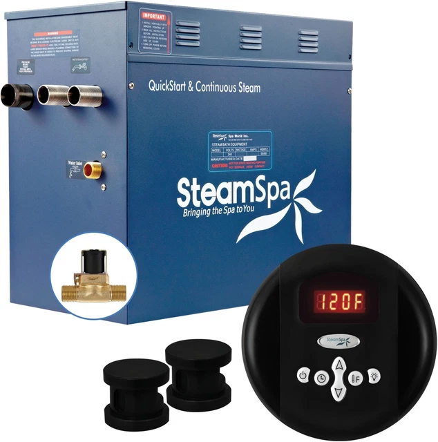 Generador de baño de vapor SteamSpa OA1050-A Oasis 10,5 KW QuickStart - negro