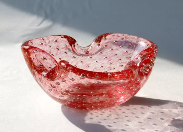 Murano Glas Schale, Seguso vetri d´ arte, cordonato doro, H.~6,5cm, ~760g, ~1950