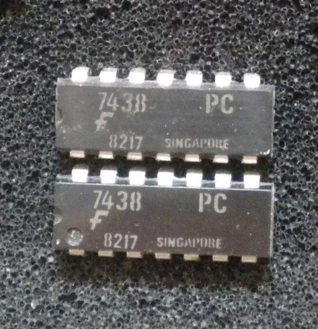 7438 logica IC, quad 2 ingressi NAND con uscita collettore aperto, pacchetto PDIP DIL