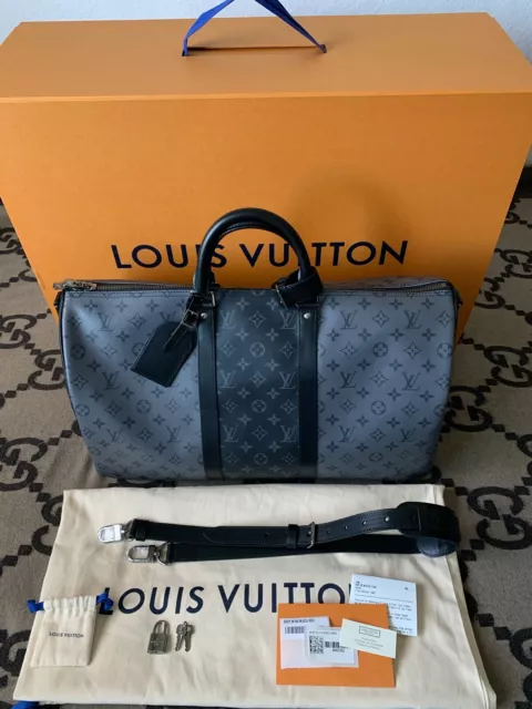 Louis Vuitton Keepall Bandouliere Bag Reverse Monogram Eclipse Canvas Xs