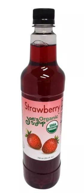 Joe’s Syrup Organic Flavored Syrup, Organic Strawberry, 750 ml