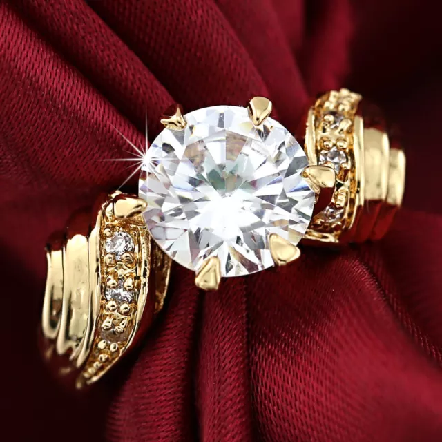 9K Gold Gf Infinity Knot Twist Solitaire Lab Diamond Womens Chunky Wedding Ring